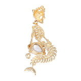 Tuliper Crown Mermaid Skull Skeleton Brooch