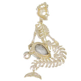 Tuliper Crown Mermaid Skull Skeleton Brooch