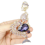 Tuliper Crown Mermaid Skull Skeleton Brooch