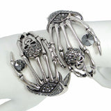 Tuliper Duel Big Hand Bone Skeleton Bangle Austrian Crystal Bracelets & Bangles