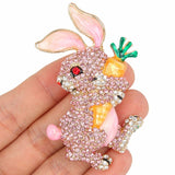 Tuliper Easter Bunny Rabbit Hold Carrot Animal Brooch