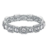 Tuliper Elegant Square Bridal Bracelet Rhinestone Austrian Crystal Wedding Bracelet