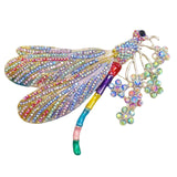 Tuliper Enamel Dragonfly Flower Animal Pins Austrian Crystal Rhinestone Brooches