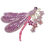 Tuliper Enamel Dragonfly Flower Animal Pins Austrian Crystal Rhinestone Brooches