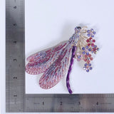 Tuliper Enamel Dragonfly Flower Animal Pins Austrian Crystal Rhinestone Brooches