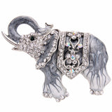 Tuliper Enamel Elephant Animal Brooch Pin Austrian Crystal Rhinestone Brooch For Women Party Jewelry Gift