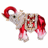 Tuliper Enamel Elephant Animal Brooch Pin Austrian Crystal Rhinestone Brooch For Women Party Jewelry Gift