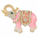 Tuliper Enamel Elephant Animal Brooch Pin Austrian Crystal Rhinestone Brooch For Women Party Jewelry Gift