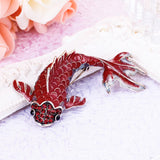 Tuliper Enamel Fish Animal Pins Austrian Crystal Rhinestone Brooches