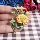 Tuliper Enamel Flower Pins Chrysanthemum Brooch