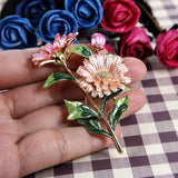 Tuliper Enamel Flower Pins Chrysanthemum Brooch