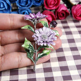 Tuliper Enamel Flower Pins Chrysanthemum Brooch