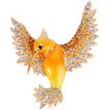 Tuliper Enamel Flying Bird Animal Pins Austrian Crystal Rhinestone Brooches