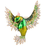 Tuliper Enamel Flying Bird Animal Pins Austrian Crystal Rhinestone Brooches