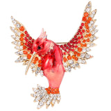 Tuliper Enamel Flying Bird Animal Pins Austrian Crystal Rhinestone Brooches