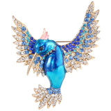 Tuliper Enamel Flying Bird Animal Pins Austrian Crystal Rhinestone Brooches