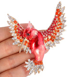 Tuliper Enamel Flying Bird Animal Pins Austrian Crystal Rhinestone Brooches