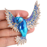 Tuliper Enamel Flying Bird Animal Pins Austrian Crystal Rhinestone Brooches