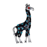 Tuliper Enamel Giraffe Animal Pins Austrian Crystal Rhinestone Brooch