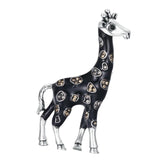 Tuliper Enamel Giraffe Animal Pins Austrian Crystal Rhinestone Brooch