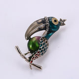 Tuliper Enamel Toucan Toco Bird Animal Austrian Crystal Rhinestone Brooch