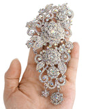 Tuliper Flower Bridal Brooch Pins Austrian Crystal Rhinestone Brooch