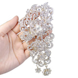 Tuliper Flower Bridal Brooch Pins Austrian Crystal Rhinestone Brooch