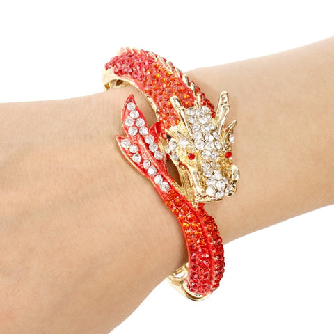 Tuliper Flying Dragon Animal Bracelet Bangle Austrian Crystal Rhinestone Bangle