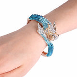 Tuliper Flying Dragon Animal Bracelet Bangle Blue Austrian Crystal Rhinestone Bracelet