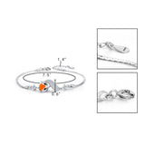 Tuliper Fox Animal Chain 925 Sterling Silver Cubic Zircon Bracelet