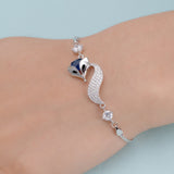 Tuliper Fox Animal Chain 925 Sterling Silver Cubic Zircon Bracelet