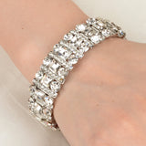 Tuliper Geometric Bridal Bracelet Bangle Rhinestone Austrian Crystal Bracelet