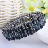 Tuliper Geometric Bridal Bracelet Bangle Rhinestone Austrian Crystal Bracelet