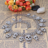 Tuliper Halloween Skull Skeleton Bone Choker Necklace Austrian Crystal Rhinestone Necklace