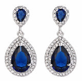 Tuliper Halo Teardrop Bridal Earrings Cubic Zircon Rhinestone Earrings