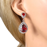 Tuliper Halo Teardrop Bridal Earrings Cubic Zircon Rhinestone Earrings