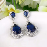 Tuliper Halo Teardrop Bridal Earrings Cubic Zircon Rhinestone Earrings