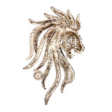 Tuliper Horse Head Animal Brooch Pin Austrian Crystal Pearl Brooches