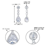 Tuliper Infinity Teardrop Bridal Earrings Cubic Zircon Pierced Earrings