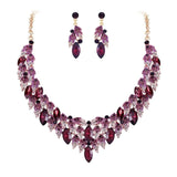 Tuliper Layered Leaf Bridal Jewelry Set