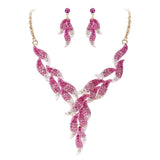 Tuliper Leaf Bridal Necklace Earrings Set