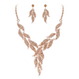 Tuliper Leaf Bridal Necklace Earrings Set