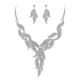 Tuliper Leaf Bridal Necklace Earrings Set