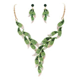 Tuliper Leaf Bridal Necklace Earrings Set