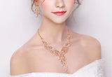 Tuliper Leaf Bridal Necklace Earrings Set