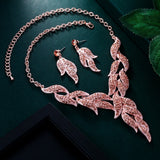 Tuliper Leaf Bridal Necklace Earrings Set