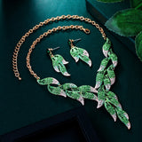 Tuliper Leaf Bridal Necklace Earrings Set