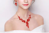 Tuliper Leaf Bridal Necklace Earrings Set