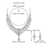 Tuliper Leaf Teardrop Bridal Necklace Earrings Set