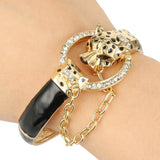 Tuliper Leopard Panther Animal Bracelet Bangle Austrian Crystal Bracelet